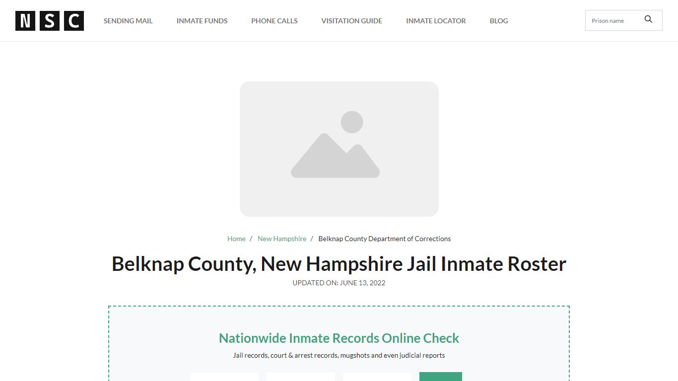 Belknap County, New Hampshire Jail Inmate List